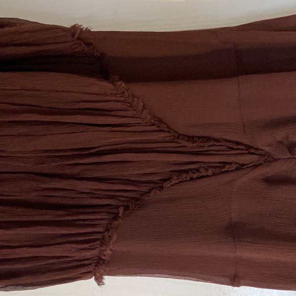 Alexander McQueen burgundy silk chiffon dress - Picture 2 of 7